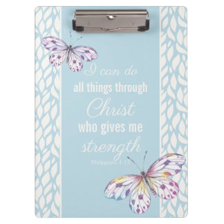 Pranchetas Foguete de borboleta Philippians 4:13