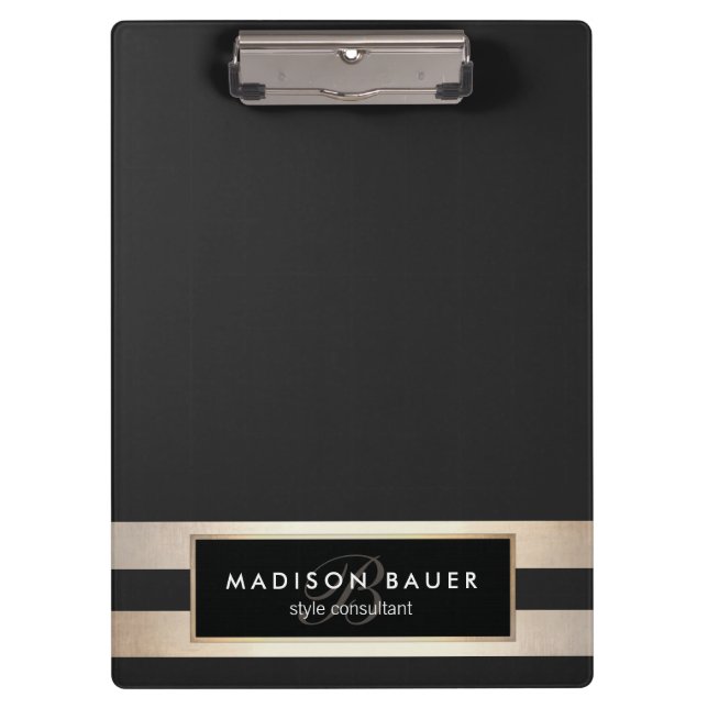 Pranchetas Folha de Ouro de Elegante, Negra-Lata e FAUX (Frente)