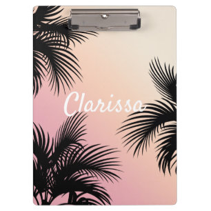 Pranchetas Folhas tropicais cor-de-rosa-pintinho-claro