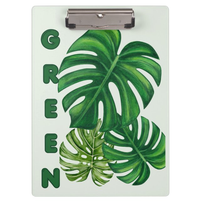 Pranchetas Folhas Verdes de Monstera (Frente)