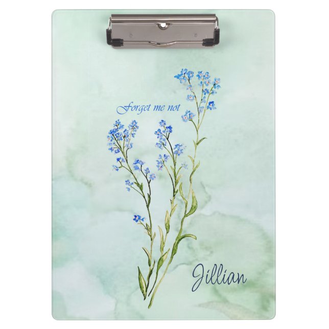 Pranchetas Forget me not Custom Watercolor Garden Flower (Frente)
