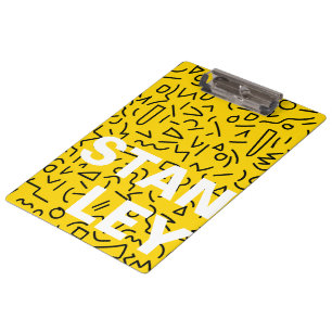 Pranchetas Forma e rabisco Amarelo e Preto-anos 80