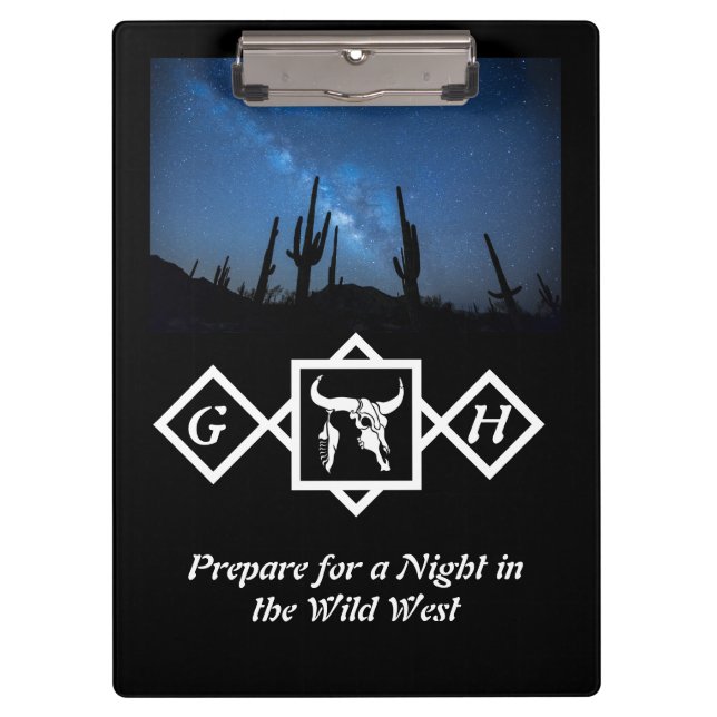 Pranchetas Foto de Monograma de Silhueta Silhuette de Bull Wh (Frente)