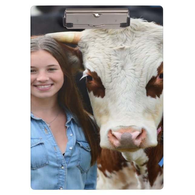 Pranchetas Foto Personalizada de Vaca de Exposição de Gado (Frente)