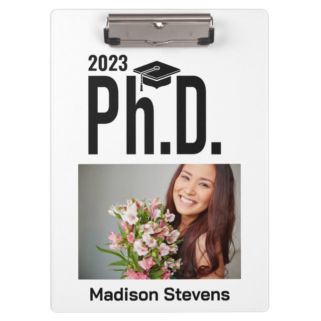 Pranchetas Foto personalizada, nome e ano de Ph.D. (Frente)