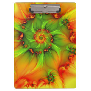 Pranchetas Fractal colorido do abstrato quente da laranja do
