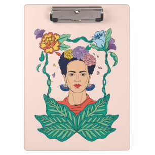 Pranchetas Frida Kahlo Floral Frame Graphic