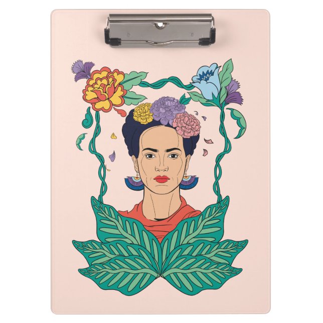 Pranchetas Frida Kahlo Floral Frame Graphic (Frente)