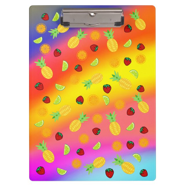 Pranchetas Fruta Arco-íris com Limão de Morango Laranja (Frente)