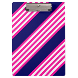 Pranchetas Fuchsia e padrão de cinco faixas brancas com azul