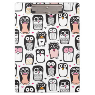 Pranchetas fundo da ilustração do pássaro do pinguim