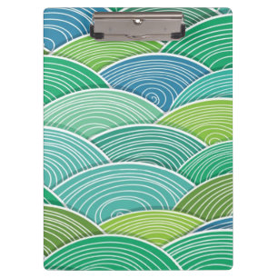 Pranchetas Fundo de ondas verdes abstratas onduladas