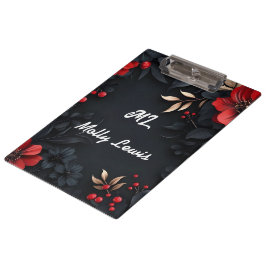 Pranchetas Fundo preto com decoração floral