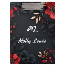 Fundo preto com decoração floral