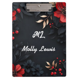 Pranchetas Fundo preto com decoração floral