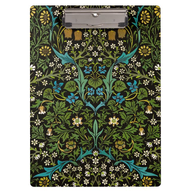 Pranchetas Fundo Preto Morris Padrão Vintage Blackthorn (Frente)