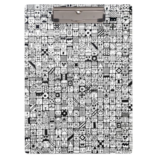 Pranchetas Funny Cartoon Faces Squares (Frente)