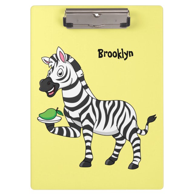 Pranchetas Funny zebra cartoon illustration (Frente)