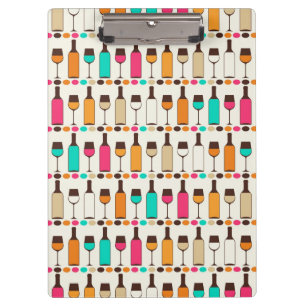 Pranchetas Garrafas e vidros de vinho retros
