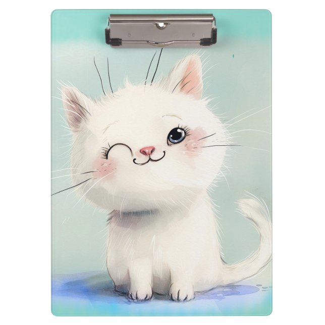 Pranchetas Gatinho Branco Bonito (Frente)