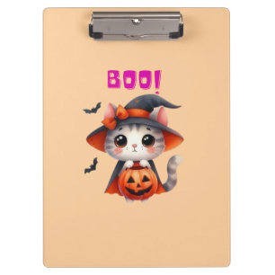 Pranchetas Gato de Halloween bonito com abóbora e Deco de Cha