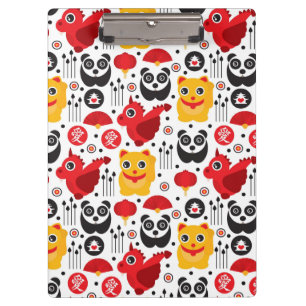 Pranchetas Gato, dragão, e panda afortunados de China