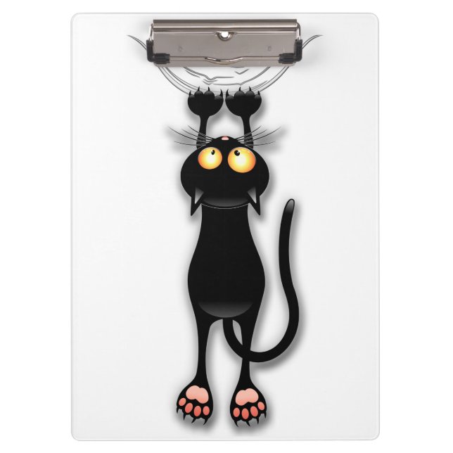 Pranchetas Gato engraçado Personagem arranhando Tecido (Frente)