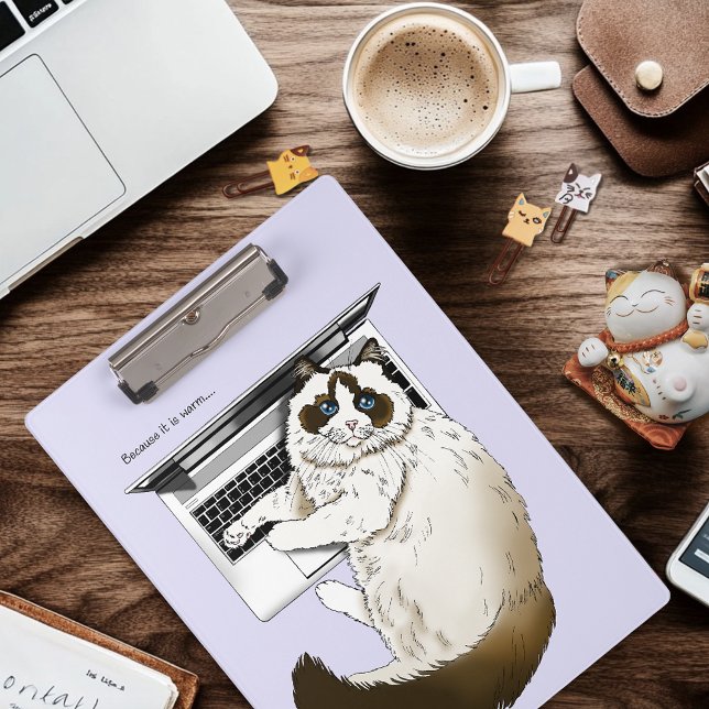 Pranchetas Gato Felpudo Ragdoll Lavanda Laptop Engraçado (Criador carregado)