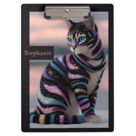 Pranchetas Gato Fofo e Design de Nome Personalizado