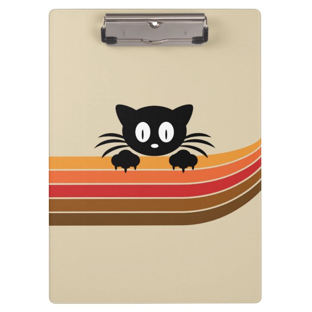 Pranchetas Gato preto bonito com tiras retrorreflectoras (Frente)