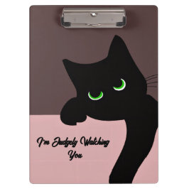 Pranchetas Gato Preto Divertido Espiando Personalizado Estéti