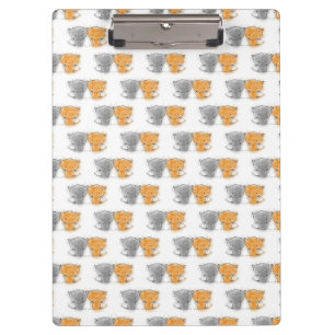 Pranchetas Gatos Caprichosos Adoráveis Laranja e Cinza