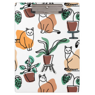 Pranchetas Gatos e flores para desenho de linhagens