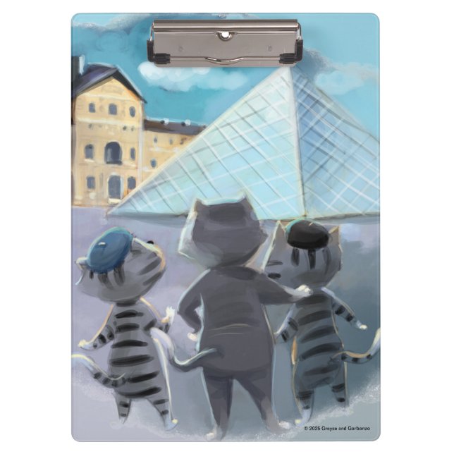 Pranchetas Gatos Louvre Paris - Área de Transferência (Frente)