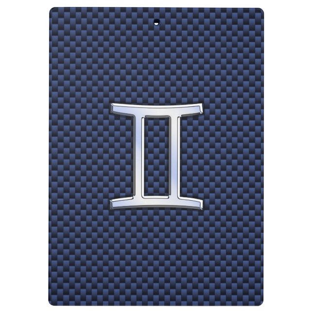 Pranchetas Gemini Zodiac Sinal no Marinho Blue Carbon Fibra I (Verso)