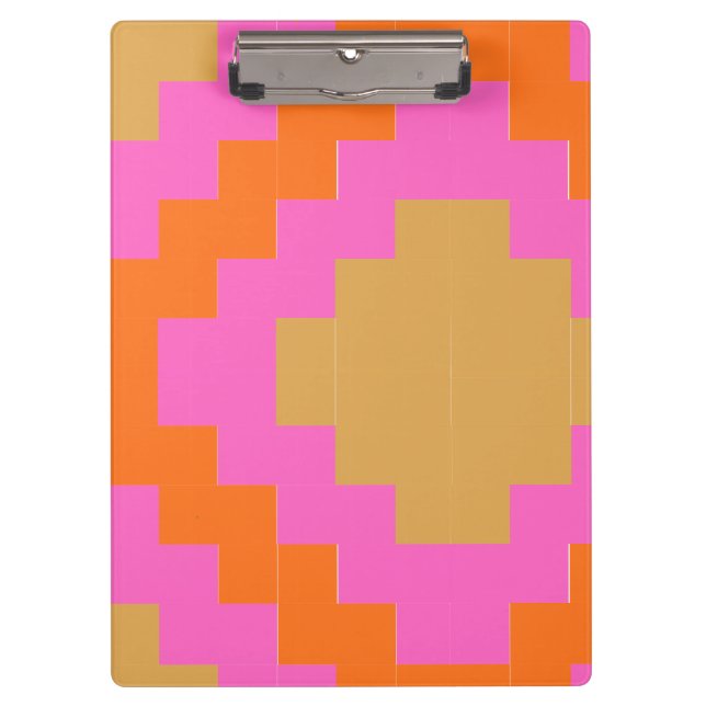 Pranchetas Geométrico Cor-de-rosa Laranja Groovy Retro (Frente)