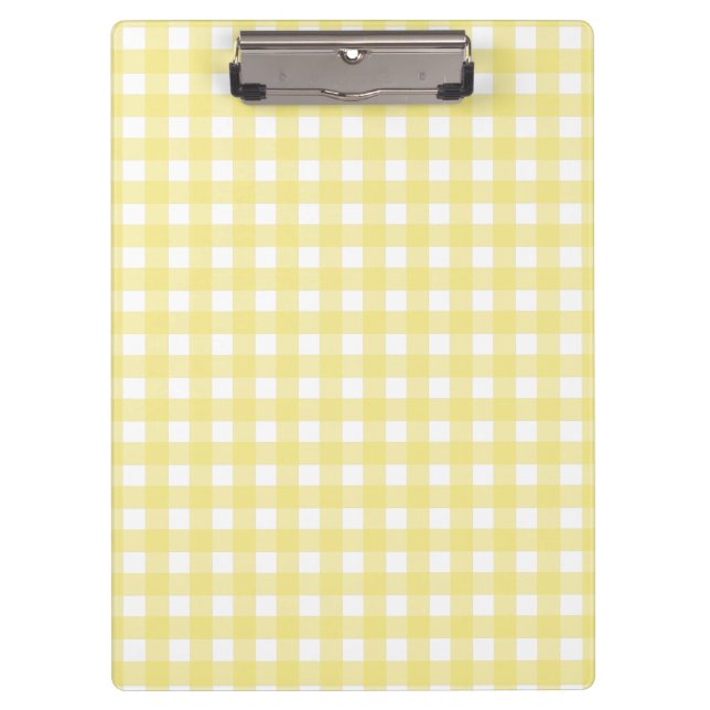 Pranchetas Gingham amarelo pálido e branco (Frente)