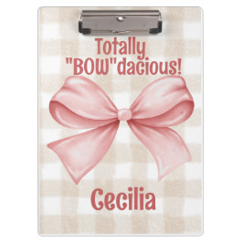 Pranchetas Gingham "Bowdacious" com arco de aquarela clássico