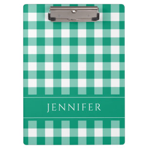 Pranchetas Gingham Verde E Branco Marcado Nome do Padrão Imp