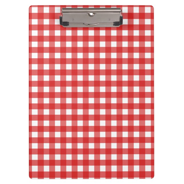 Pranchetas Gingham vermelho e branco (Frente)