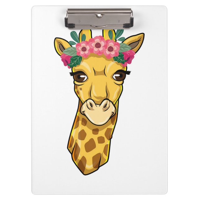 Pranchetas Giraffe Lover Giraffe Flower Wreath (Frente)