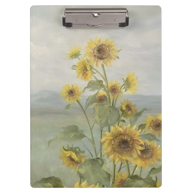 Pranchetas Girassol moderno Aquarela e imagem personalizada (Frente)