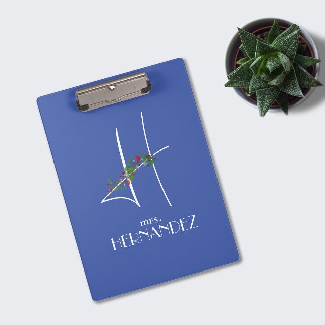 Pranchetas Girly boho watercolor inicial H (Criador carregado)