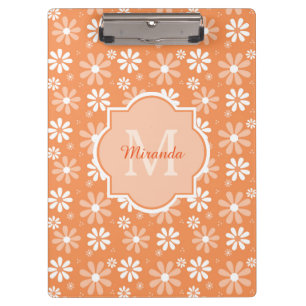 Pranchetas Girly Monogramas Flores e Nome da Margarida Laranj