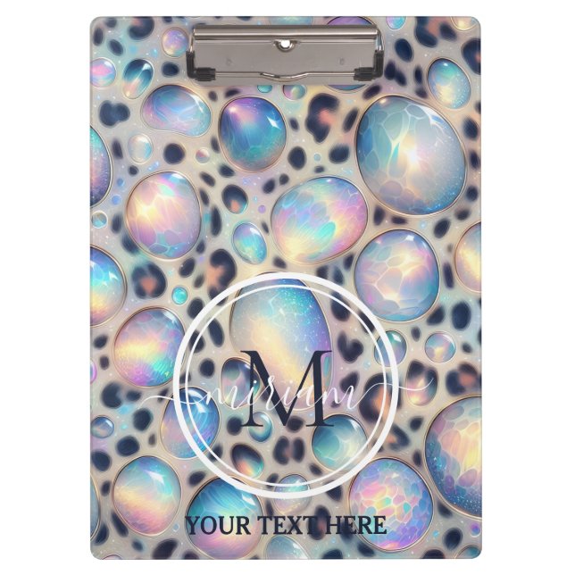 Pranchetas Girly Opal Leopard Print Office School (Frente)