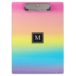 Pranchetas Girly Watercolor Rainbow Monographic School