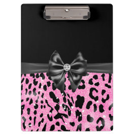 Pranchetas Glam Black Diamond Link Link Arco Leopardo Luminos