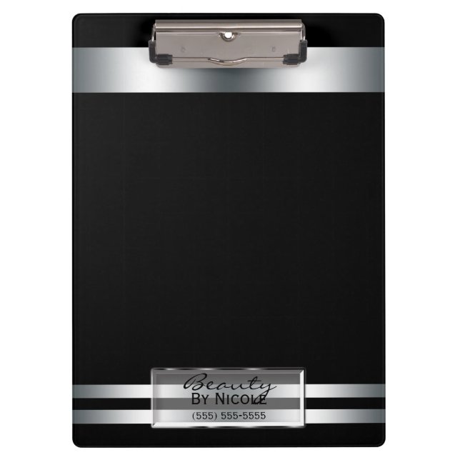 Pranchetas Glama Elegante de Prata de Platina Personalizado (Frente)