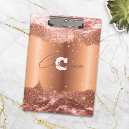 Pranchetas Glitter Cintilante Cintilante Faux Rosa Glam Doura