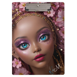 Pranchetas Glitter e Flores de Bonecas Esparsas